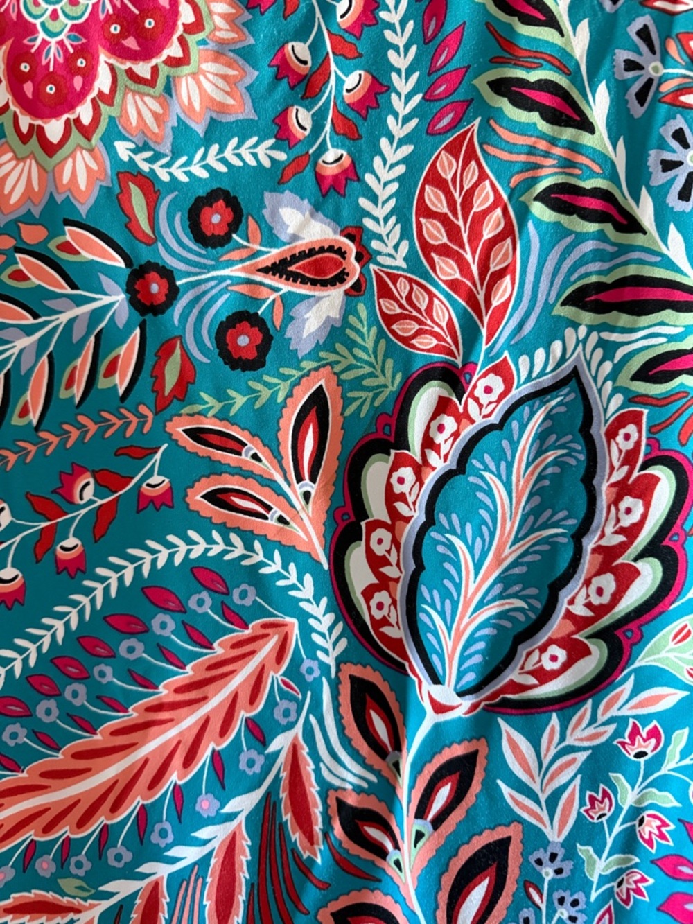 Talbots Teal Floral Paisley Sleeveless Mini Dress - Picture 3 of 5